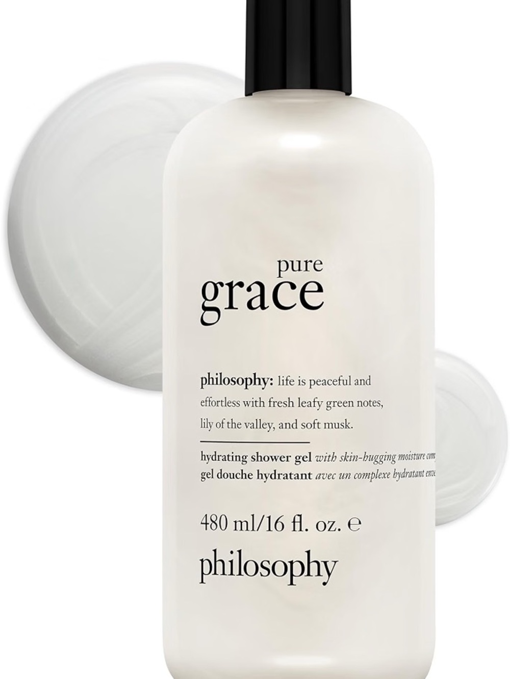 Philosophy Pure Grace Hydrating Shower Gel - Cream & Black